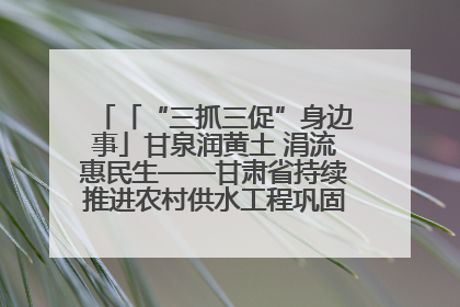 「“三抓三促”身边事」甘泉润黄土 涓流惠民生——甘肃省持续推进农村供水工程巩固提升项目建设