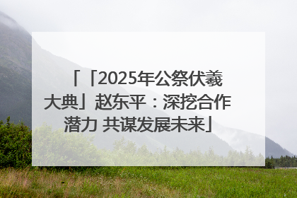 「2025年公祭伏羲大典」赵东平：深挖合作潜力 共谋发展未来