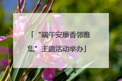 “端午安康香邻雅集”主题活动举办