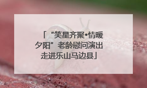 “笑星齐聚•情暖夕阳”老龄慰问演出走进乐山马边县