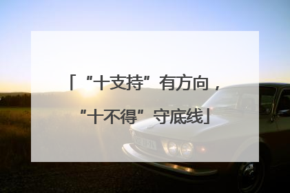 “十支持”有方向，“十不得”守底线