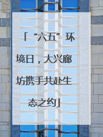 “六五”环境日，大兴廊坊携手共赴生态之约