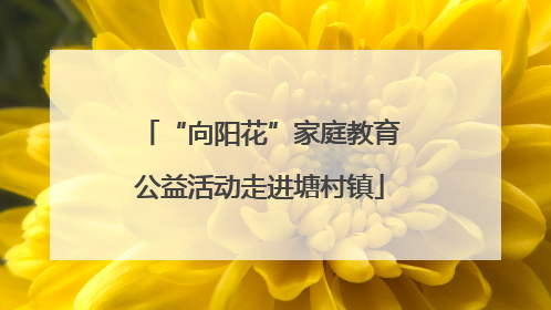 “向阳花”家庭教育公益活动走进塘村镇