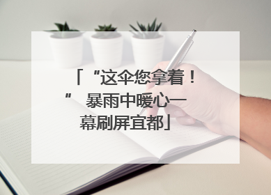 “这伞您拿着！” 暴雨中暖心一幕刷屏宜都