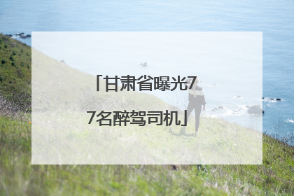 甘肃省曝光77名醉驾司机