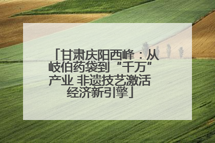 甘肃庆阳西峰：从岐伯药袋到“千万”产业 非遗技艺激活经济新引擎