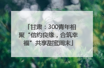 甘肃：300青年相聚“信约良缘，合筑幸福”共享甜蜜周末