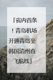 省内首条！青岛机场开通青岛至韩国清州直飞航线