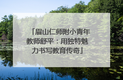 眉山仁师附小青年教师舒平：用独特魅力书写教育传奇