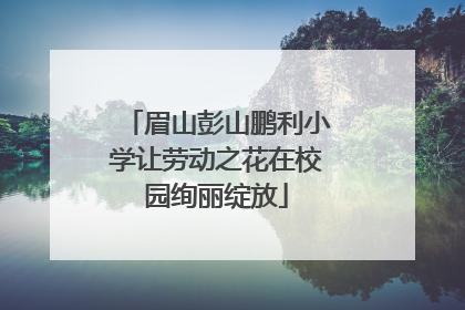 眉山彭山鹏利小学让劳动之花在校园绚丽绽放