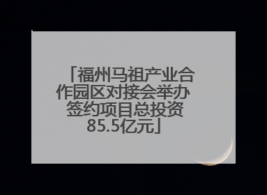 福州马祖产业合作园区对接会举办 签约项目总投资85.5亿元