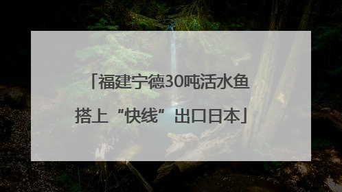 福建宁德30吨活水鱼搭上“快线”出口日本