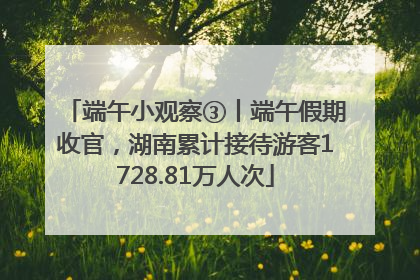 端午小观察③丨端午假期收官，湖南累计接待游客1728.81万人次