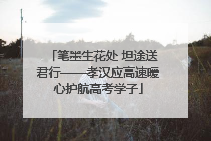 笔墨生花处 坦途送君行——孝汉应高速暖心护航高考学子