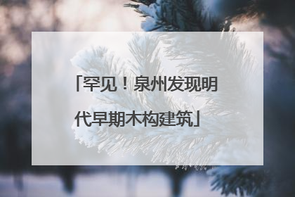 罕见！泉州发现明代早期木构建筑