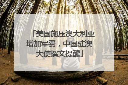 美国施压澳大利亚增加军费，中国驻澳大使撰文提醒
