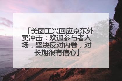 美团王兴回应京东外卖冲击：欢迎参与者入场，坚决反对内卷，对长期很有信心