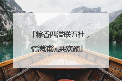 粽香四溢联五社，情满浦沅共欢颜