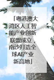 粤港澳大湾区人工智能产业创新联盟成立，南沙打造全球AI产业新高地