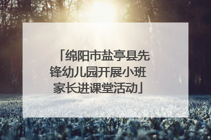 绵阳市盐亭县先锋幼儿园开展小班家长进课堂活动