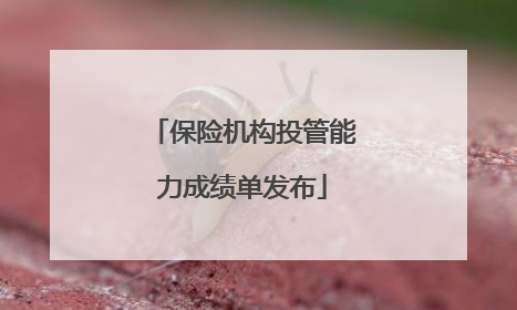 保险机构投管能力成绩单发布