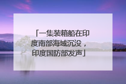 一集装箱船在印度南部海域沉没，印度国防部发声