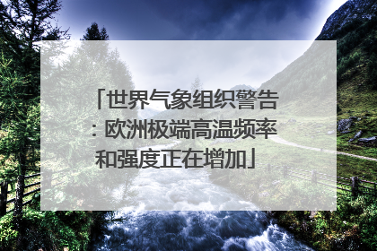 世界气象组织警告：欧洲极端高温频率和强度正在增加