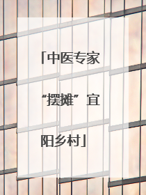 中医专家“摆摊”宜阳乡村