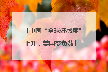 中国“全球好感度”上升，美国变负数