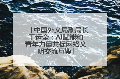 中国外文局副局长于运全：AI赋能和青年力量共促网络文明交流互鉴