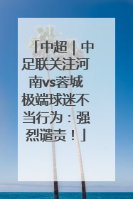 中超｜中足联关注河南vs蓉城极端球迷不当行为：强烈谴责！