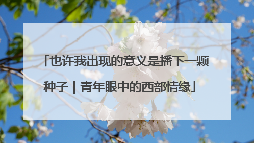 也许我出现的意义是播下一颗种子｜青年眼中的西部情缘