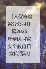 人保寿险省分公司开展2025年全民国家安全教育日宣传活动
