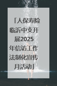 人保寿险临沂中支开展2025年信访工作法制化宣传月活动