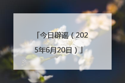 今日辟谣（2025年6月20日）