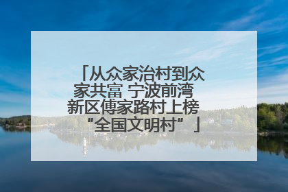 从众家治村到众家共富 宁波前湾新区傅家路村上榜“全国文明村”