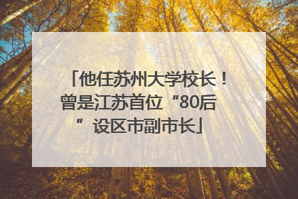 他任苏州大学校长！曾是江苏首位“80后”设区市副市长