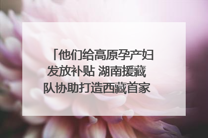 他们给高原孕产妇发放补贴 湖南援藏队协助打造西藏首家高原产儿协同中心