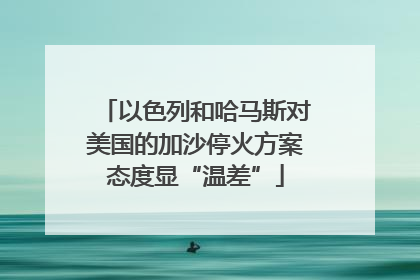 以色列和哈马斯对美国的加沙停火方案态度显“温差”