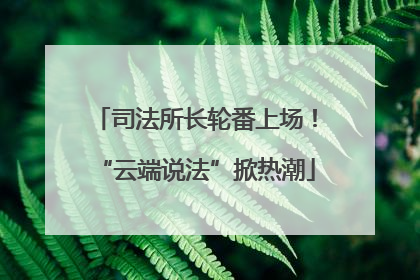 司法所长轮番上场！“云端说法”掀热潮