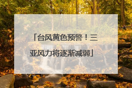 台风黄色预警！三亚风力将逐渐减弱