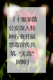 十堰茅箭公安深入特种行业开展禁毒宣传共筑“无毒”屏障