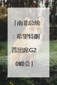 南非总统：希望特朗普出席G20峰会