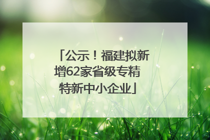 公示！福建拟新增62家省级专精特新中小企业
