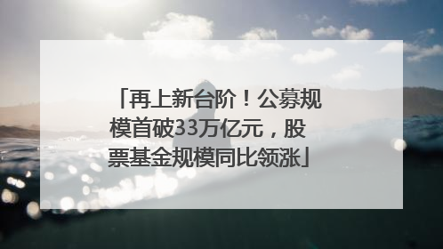 再上新台阶！公募规模首破33万亿元，股票基金规模同比领涨