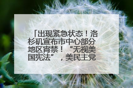 出现紧急状态！洛杉矶宣布市中心部分地区宵禁！“无视美国宪法”，美民主党议员批评特朗普