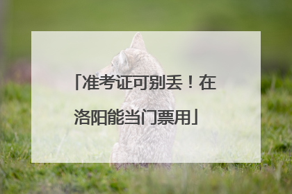 准考证可别丢！在洛阳能当门票用