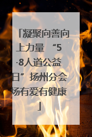 凝聚向善向上力量 “5·8人道公益日”扬州分会场有爱有健康