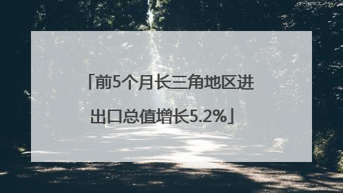 前5个月长三角地区进出口总值增长5.2%