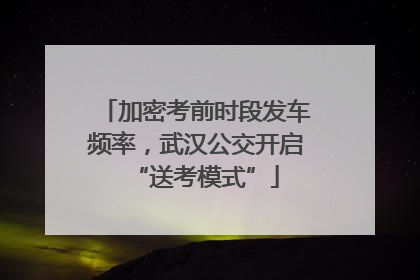 加密考前时段发车频率，武汉公交开启“送考模式”